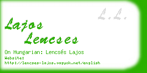 lajos lencses business card